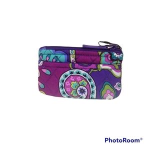 Vera Bradley Coin Purse Heather Flowers NWT Purple Small Wallet Paisley Bag